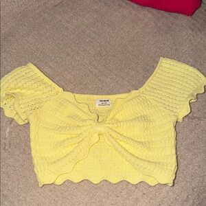 Crochet yellow crop top